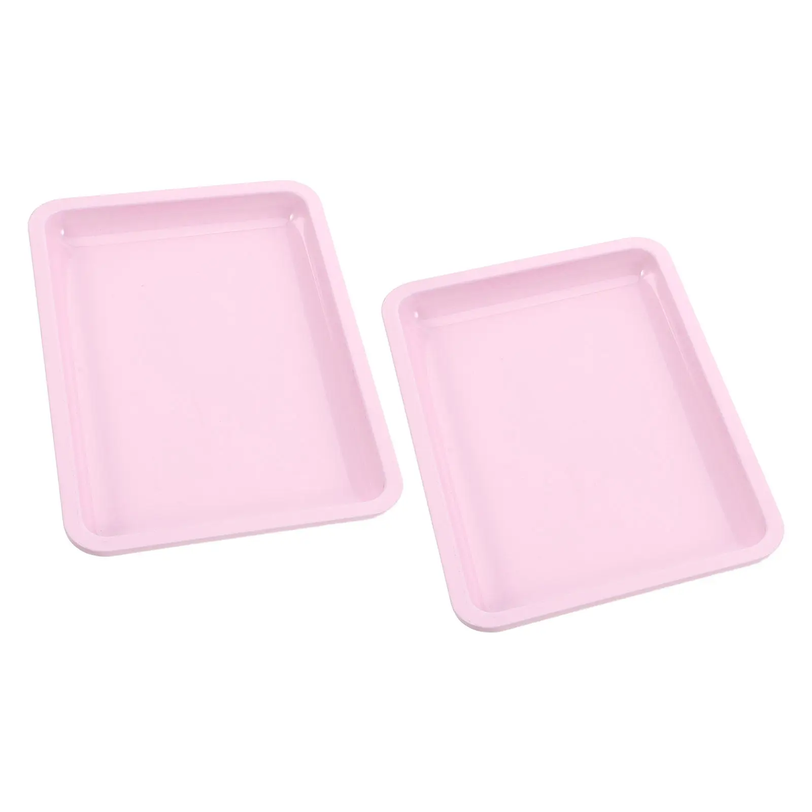 

2Pcs Stainless Steel Tray Nail Art Jewelry Organizer Makeup Vanity Tray for Home Salon Bathroom Storage Tool Holder