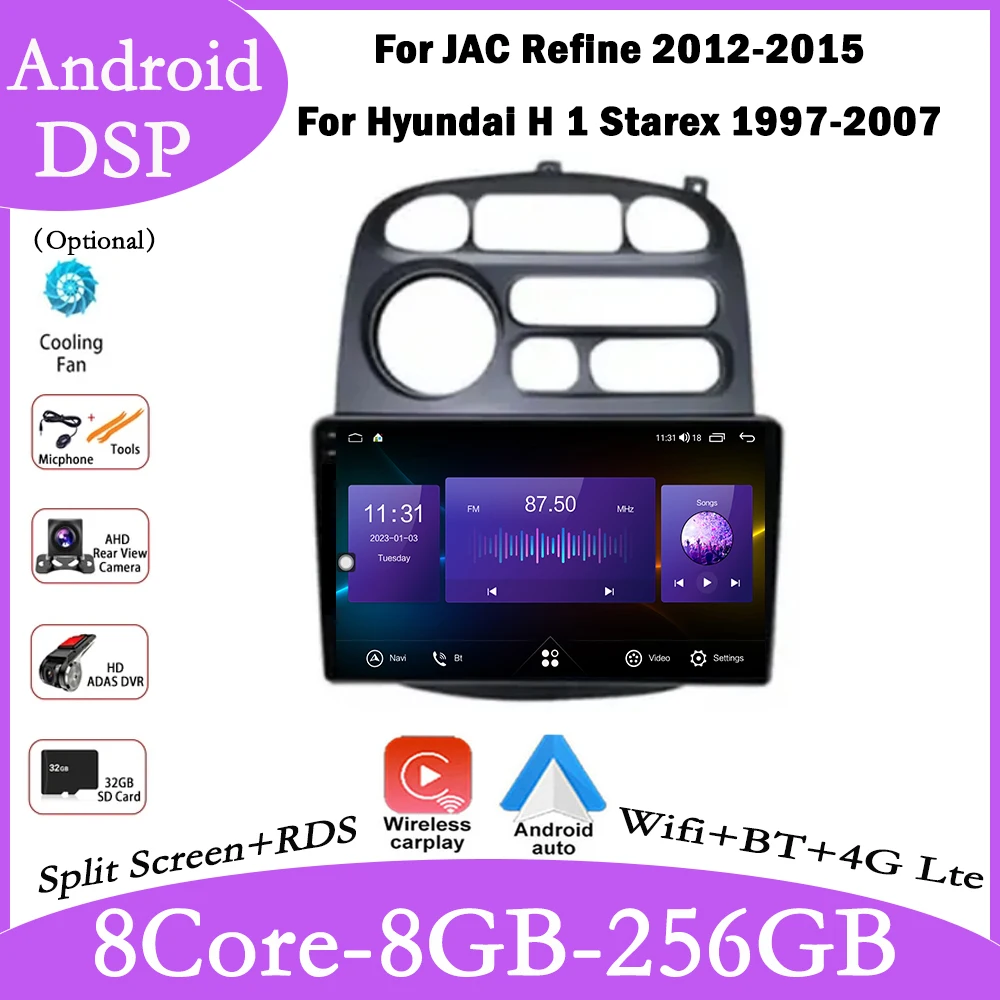 

Android 14 For JAC Refine 2012-2015 For Hyundai H 1 Starex 1997-2007 Car Auto Radio Multimedia Video Player Stereo Screen WIFI