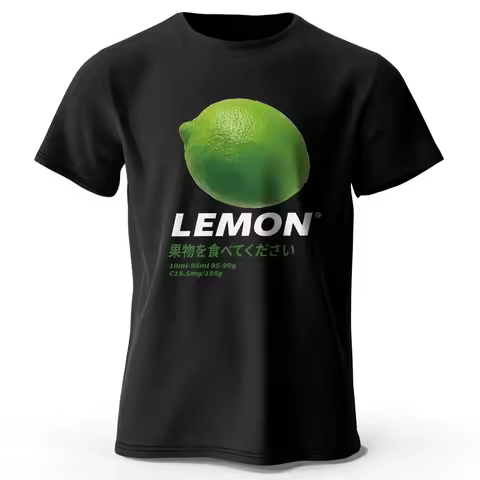 Funny Lemon Design T-shirt - Quirky &amp; Playful Summer Essential, 100% Cotton Comfort Fit