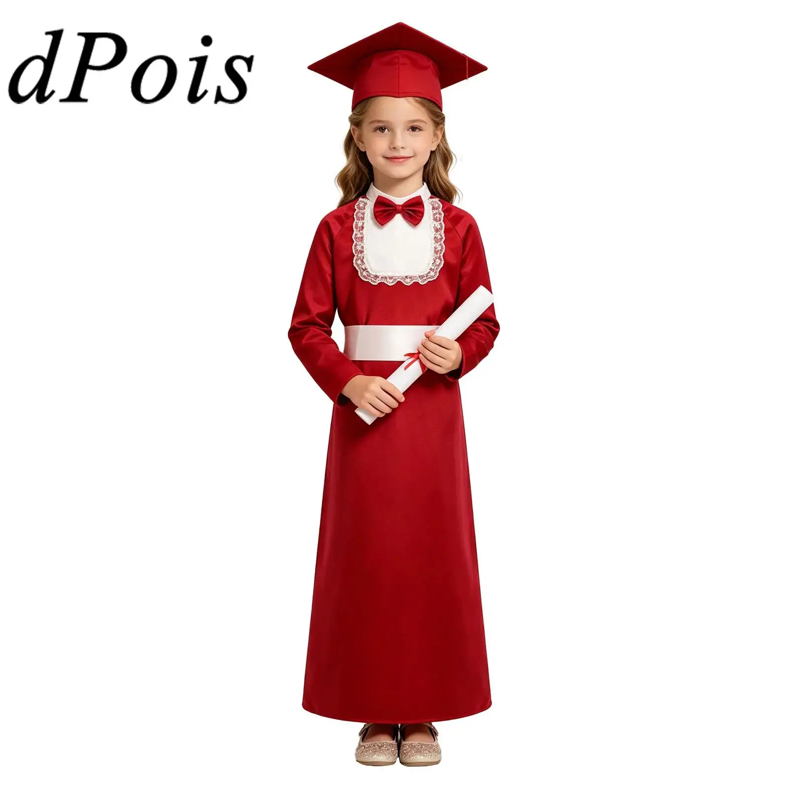 Children's School Uniform Girls Boys Choir Performance Robe Kids Graduation Ceremony Gown for Church Halloween Party Costume