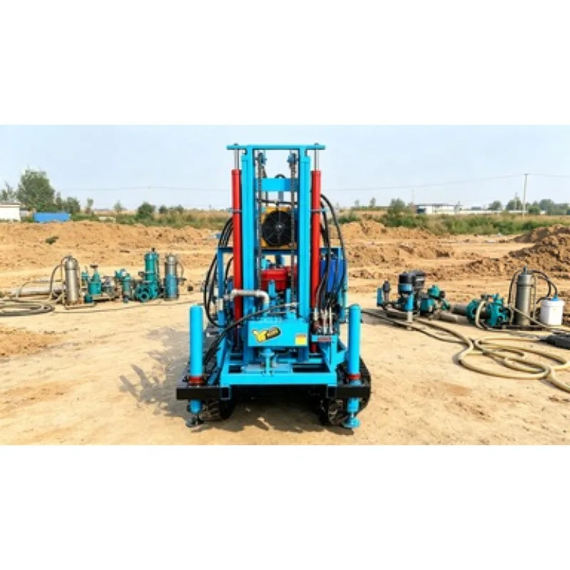 Factory 50HP 200m Small Diesel Hydraulic Water Well Drill Rig Wheeled Well Drilling Machine Mini Wa