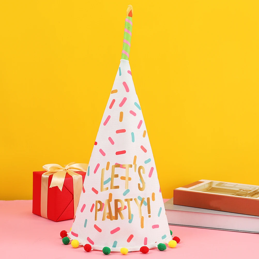 

Deluxe Reusable Cloth Cone Lightweight Happy Birthday Hats Decorative Headwear For Festival Celebration