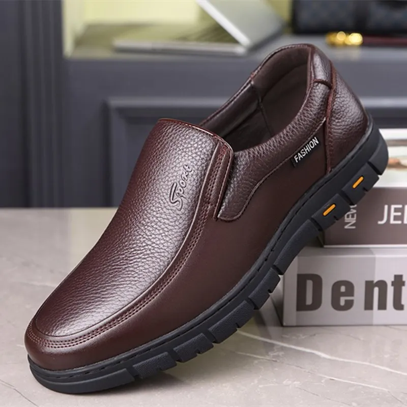 

Men's Loafers Genuine Leather Comfortable Anti-Slip Wear-Resistant Soft Casual Shoes-8867
