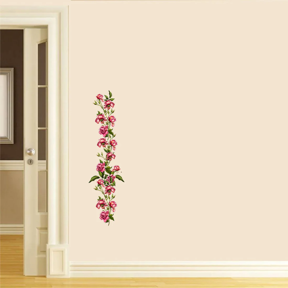 Three Ratels QCF213 Beautiful rose branches wall sticker art for home decoration