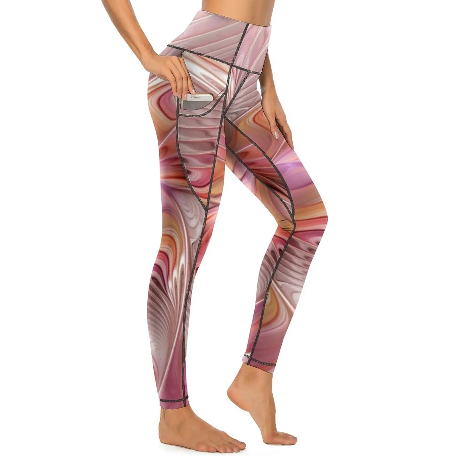 Abstract Butterfly Leggings Sexy Fantasy Fractal Art Gym Yoga Pants Push Up Elastic Sports Tights Women Vintage Graphic Leggins