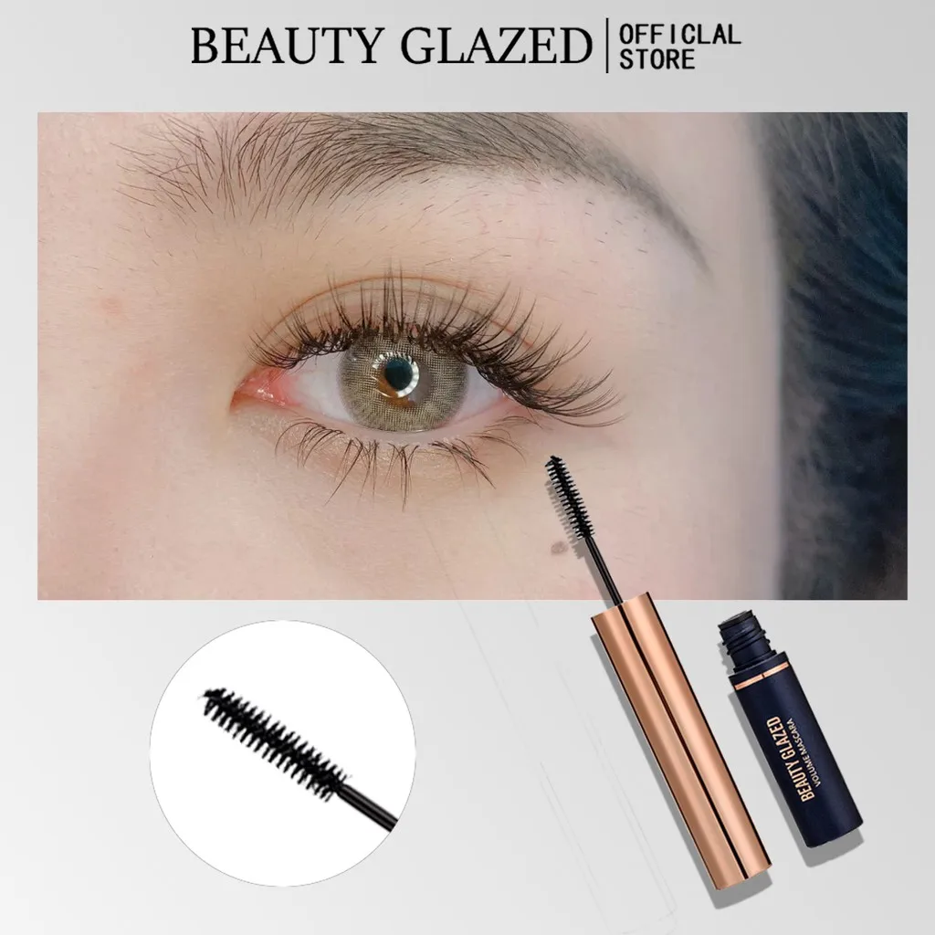 BEAUTY GLAZED Mascara resistente al agua Hypercurl más vendido, mascarilla negra voluminizadora, cosméticos
