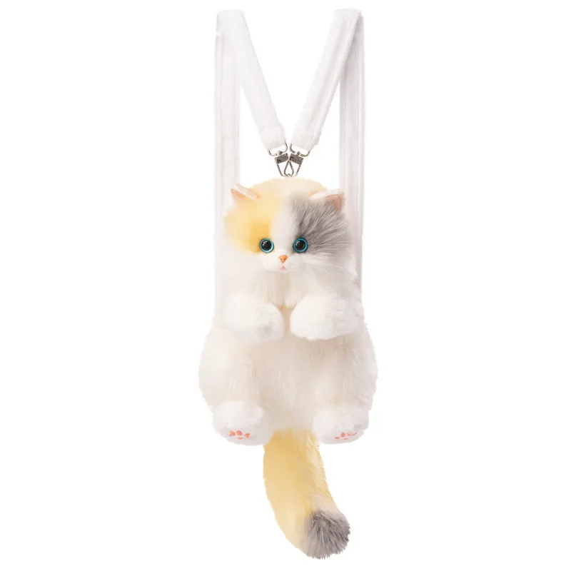 Meow Serie Cute Cat Plush Backpack - 30cm Stuffed Animal Doll Realistic Design Soft Toy for Girl Christmas Birthday Gift