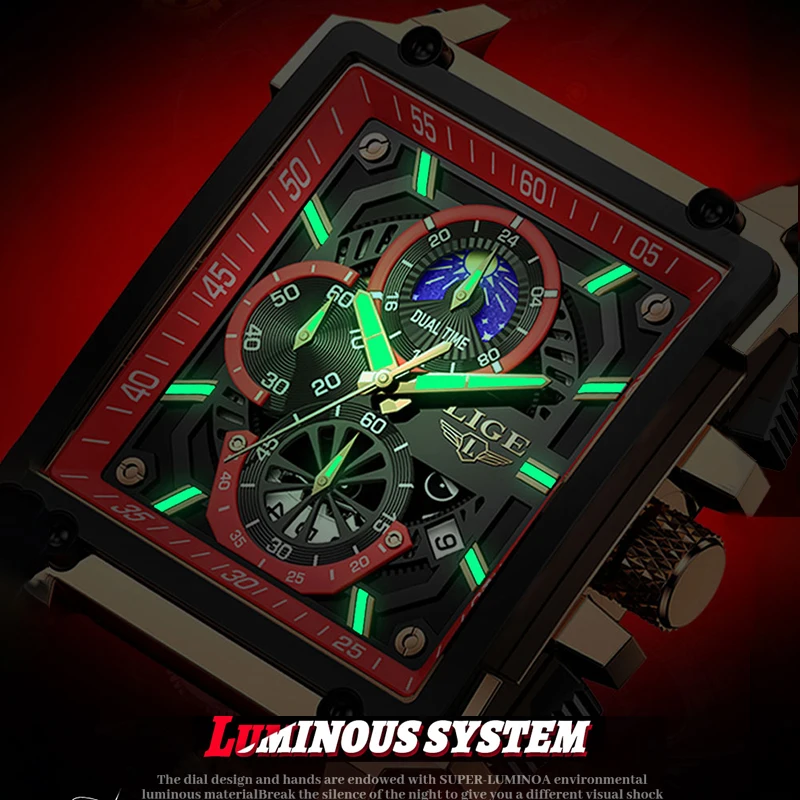 2025 ساعة عمل جديدة للرجال LIGE العلامة التجارية الفاخرة موضة الرجال ساعة عسكرية سيليكون الرياضة مقاوم للماء ساعات المعصم الرجالية الكوارتز