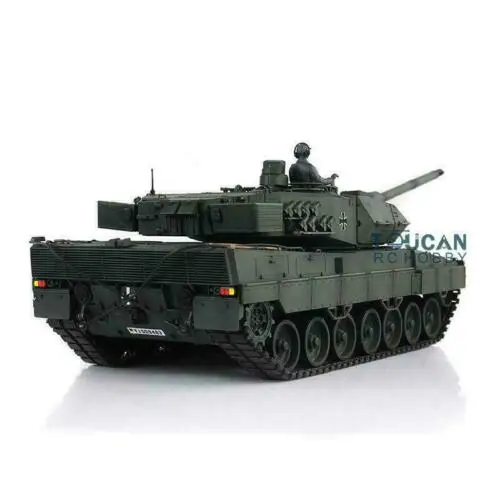 Prezent Heng Long 1/16 zielony 7.0 plastikowy Leopard2A6 czołg RC 3889 360 obrotowy efekt dymu wojskowe zabawki chłopięce TH17598-SMT7