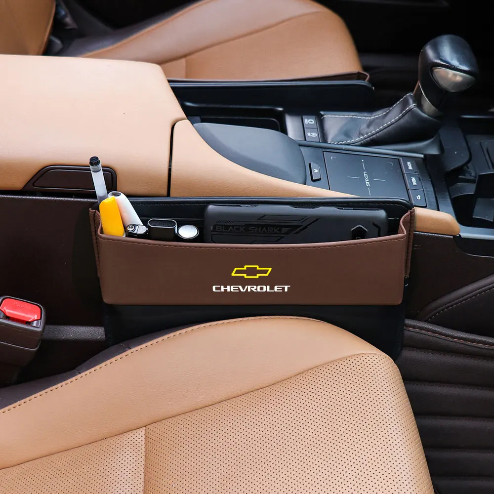 Leather Car Seat Slit Organizer Leather Storage Box For Chevrolet  Orlando Epica Silverado Trailblazer Suburban Traverse Onix