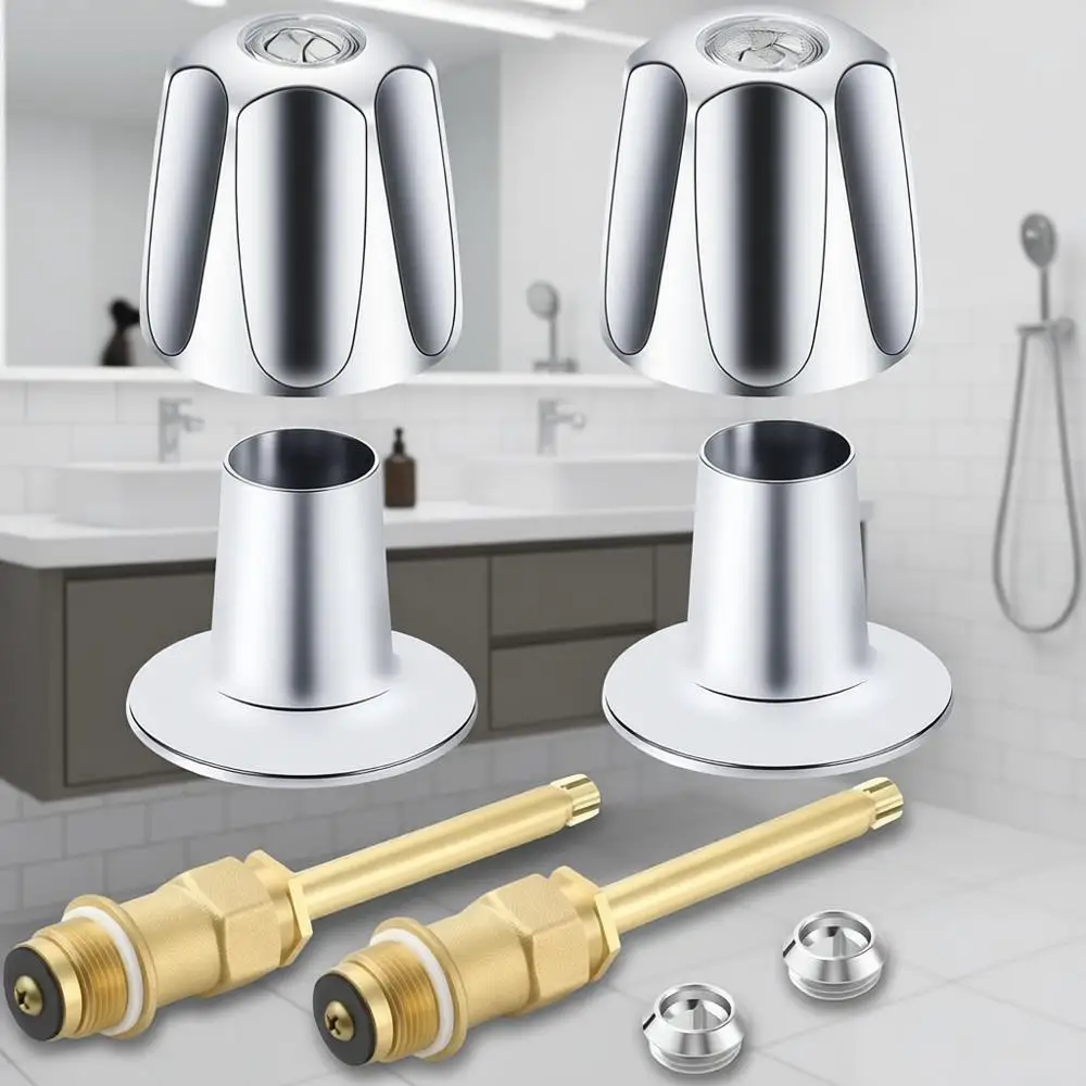 

Комплект для ремонта смесителя для душа, металлическая ручка-кнопка для душа, 2 шт., сменные ручки для душевого крана, комплект для ремонта ручек смесителя для душа с функцией горячей/холодной воды