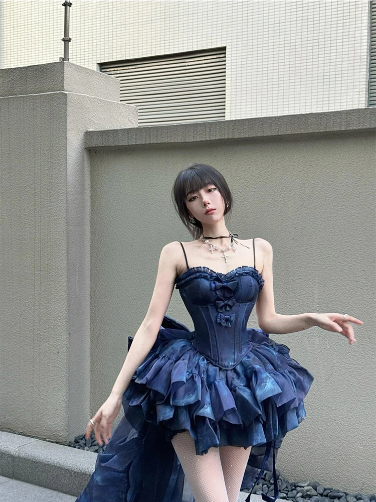 Trailing Dress 2023 New High-End Affordable Luxury Niche Socialite Tube Top Birthday Adult Formal Lolita Pettiskirt