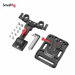 SmallRig V Mount Battery Plate, V-Lock Mount Battery Plate with 15mm Rod Clamp & Adjustable Arm for Power Supply - 2991