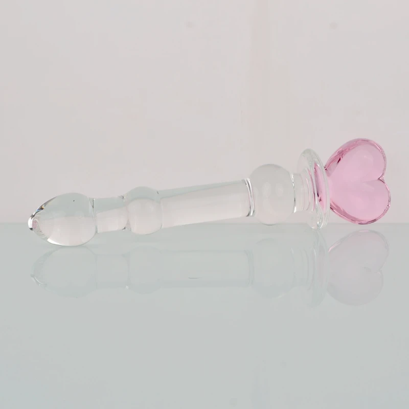 Wholesale Pink Heart Mini Cheap Cute Model Masturbation Glass Penis Dildo Sex Toy/Mini Butt Plug/Small Glass Dildo Toy for Adult