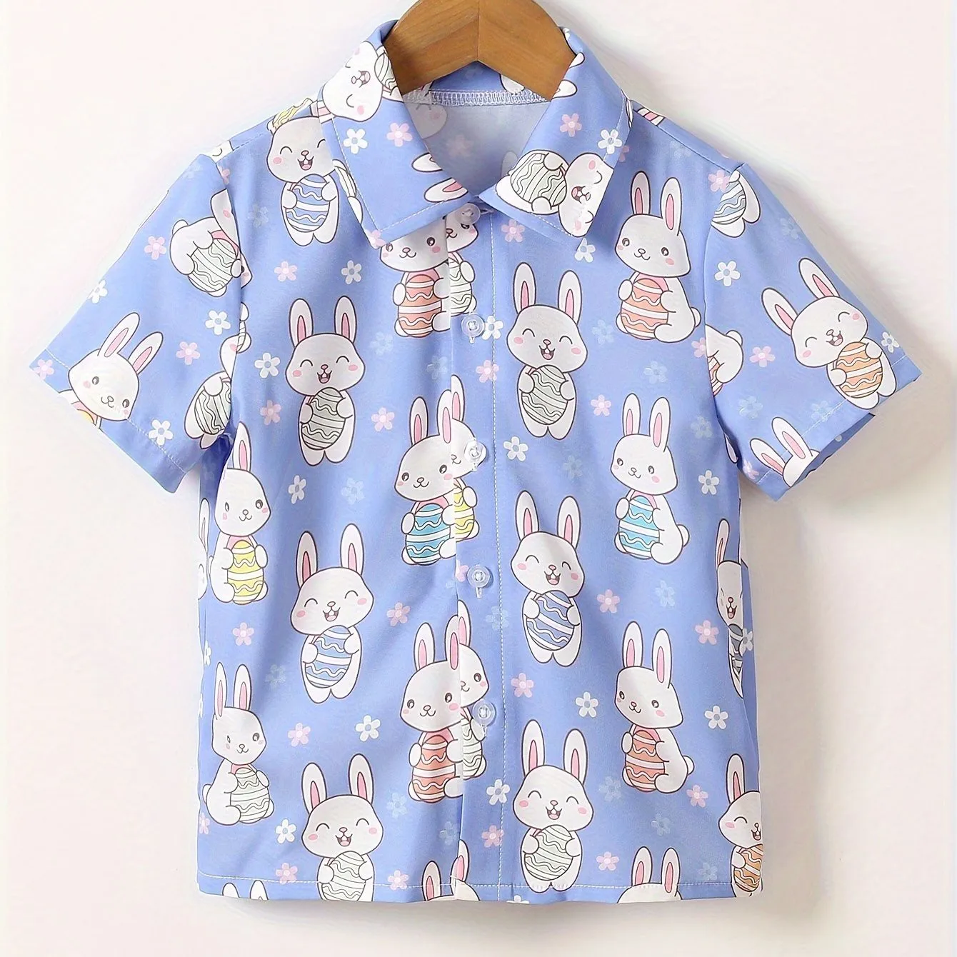 Cute Pattern Shirt Children Top Button Down Hawaii Short Sleeve Summer Outdoor Tops Casual Loose Holiday Boy's Clothing