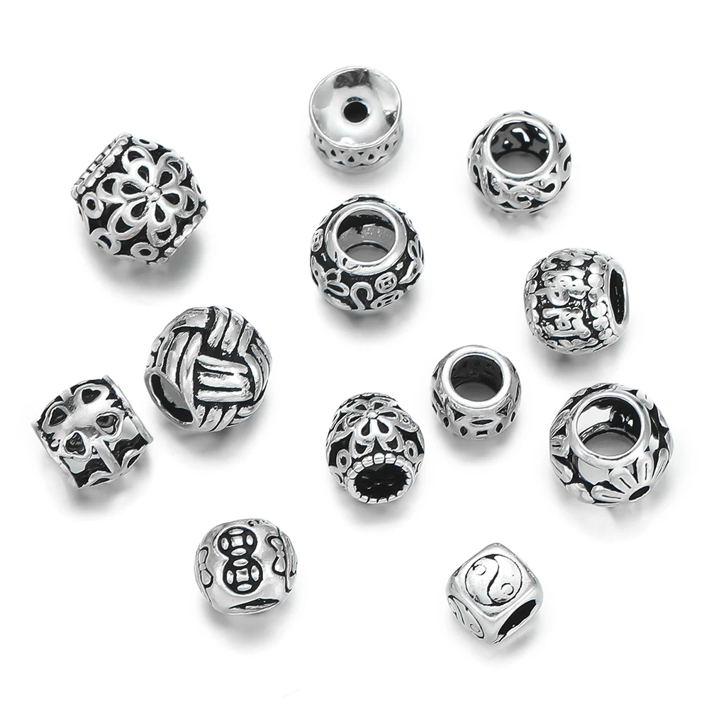 

1pcs/lot 925 Sterling Silver Various Shape Silver Color Beads For DIY Jewelry Necklace Bracelets Making Supplies Accessories