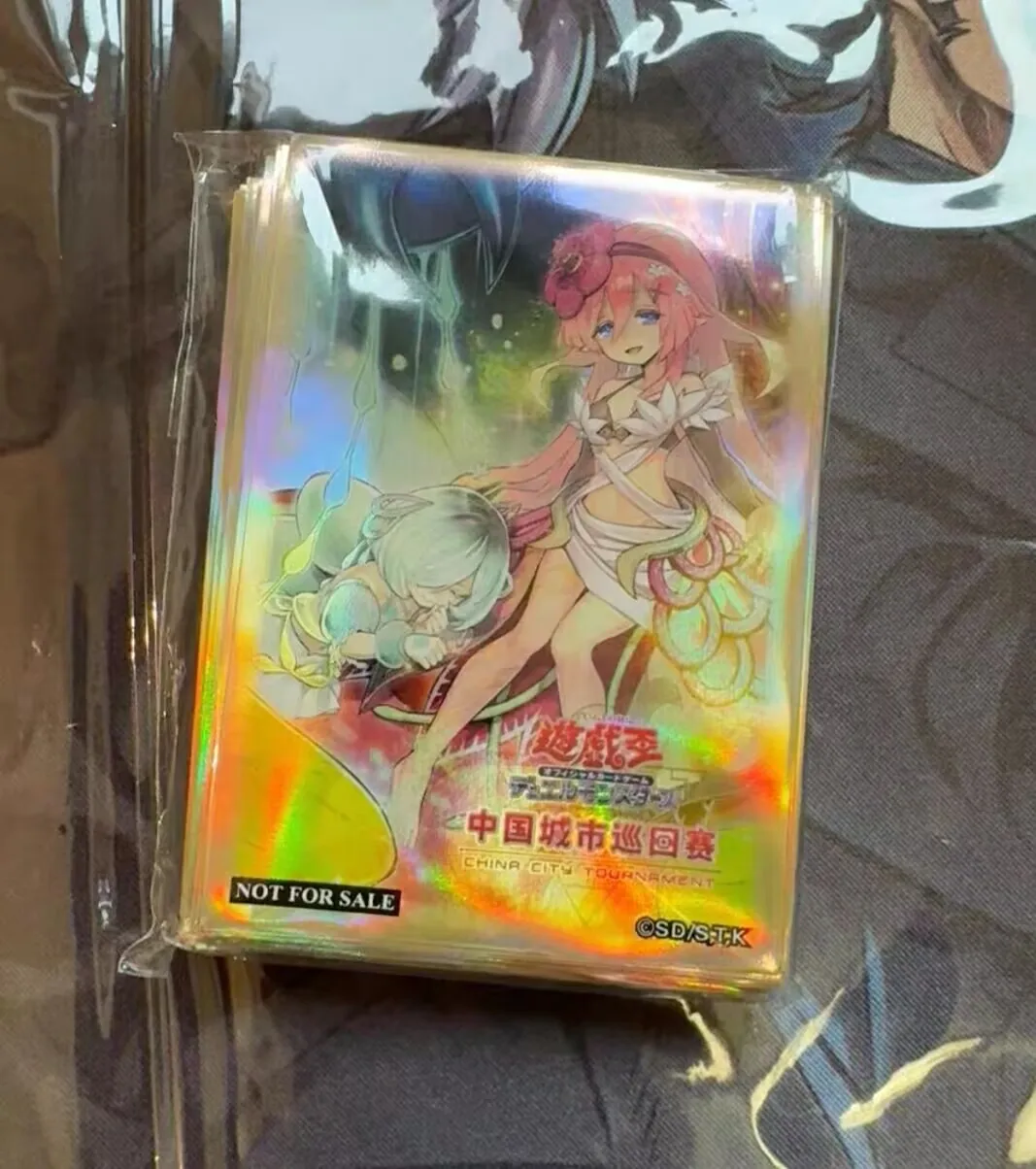 100pcs-yugioh-konami-china-duel-festival-traptrix-rafflesia-official-collection-sealed-card-protector-duelist-sleeves