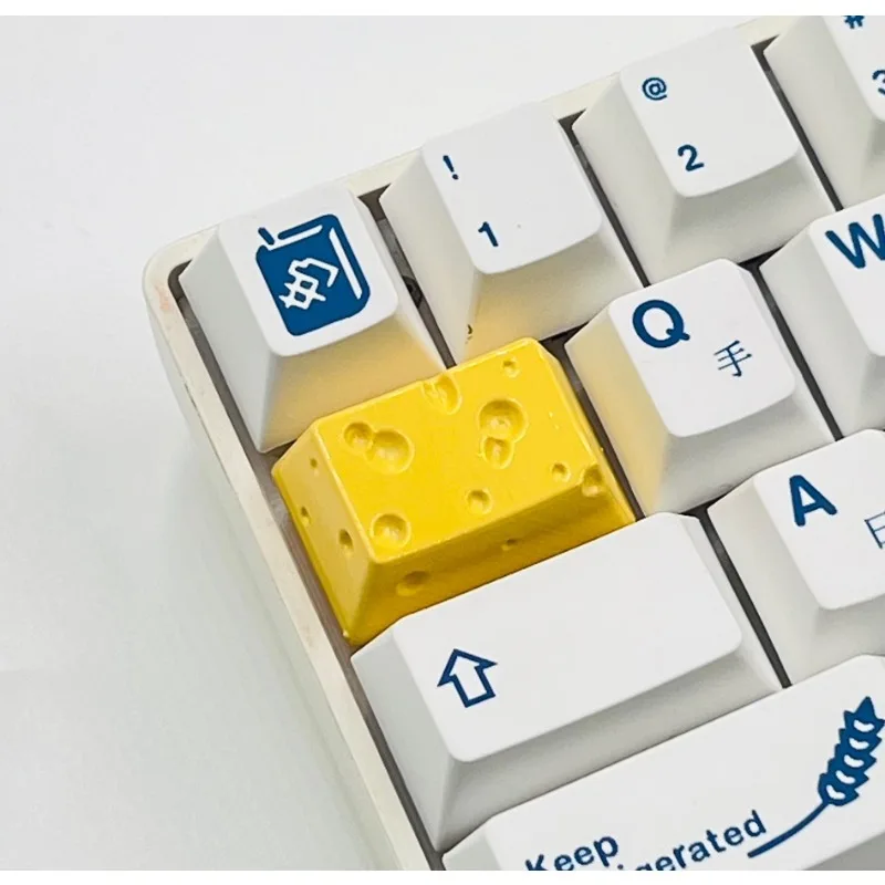 Cheese Keycaps Resin Single Piece 3D Printing Customized OEM Profile Keycaps MX Cross Switch Gaming Mechanical Keyboard Gifts