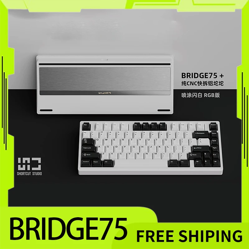 

Shortcut Studio Bridge75 Keyboard Wireless Tri Mode Rgb Customize Hot Swap Aluminium Alloy Mechanical Keyboards 2.4g For Gamer