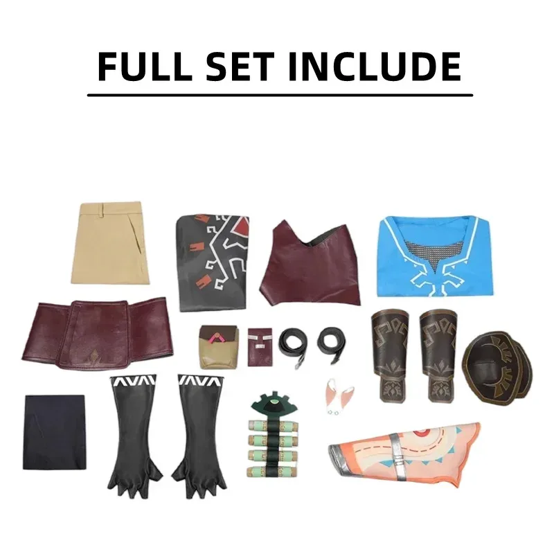 حار أسطورة لينك مجموعة كاملة معطف زيلدا السراويل العليا للجنسين الكبار الاطفال هالوين حفلة تأثيري حلي الأداء Un ZPb؛ 4.