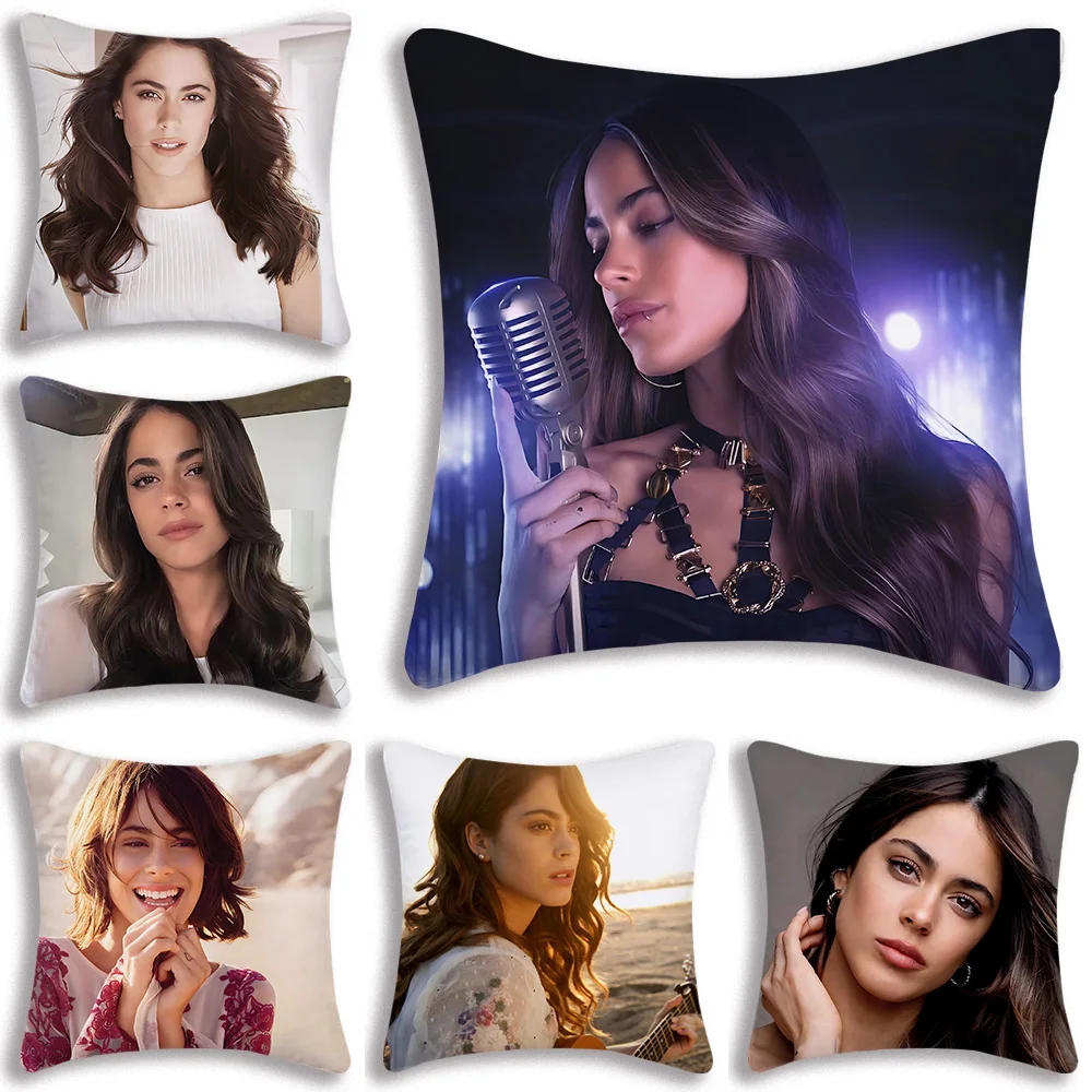 

Singer Martina Stoessel TINI Pillow Covers Cartoon Sofa Decorative Home Double-sided Printing Short Plush Cute Cushion Cover