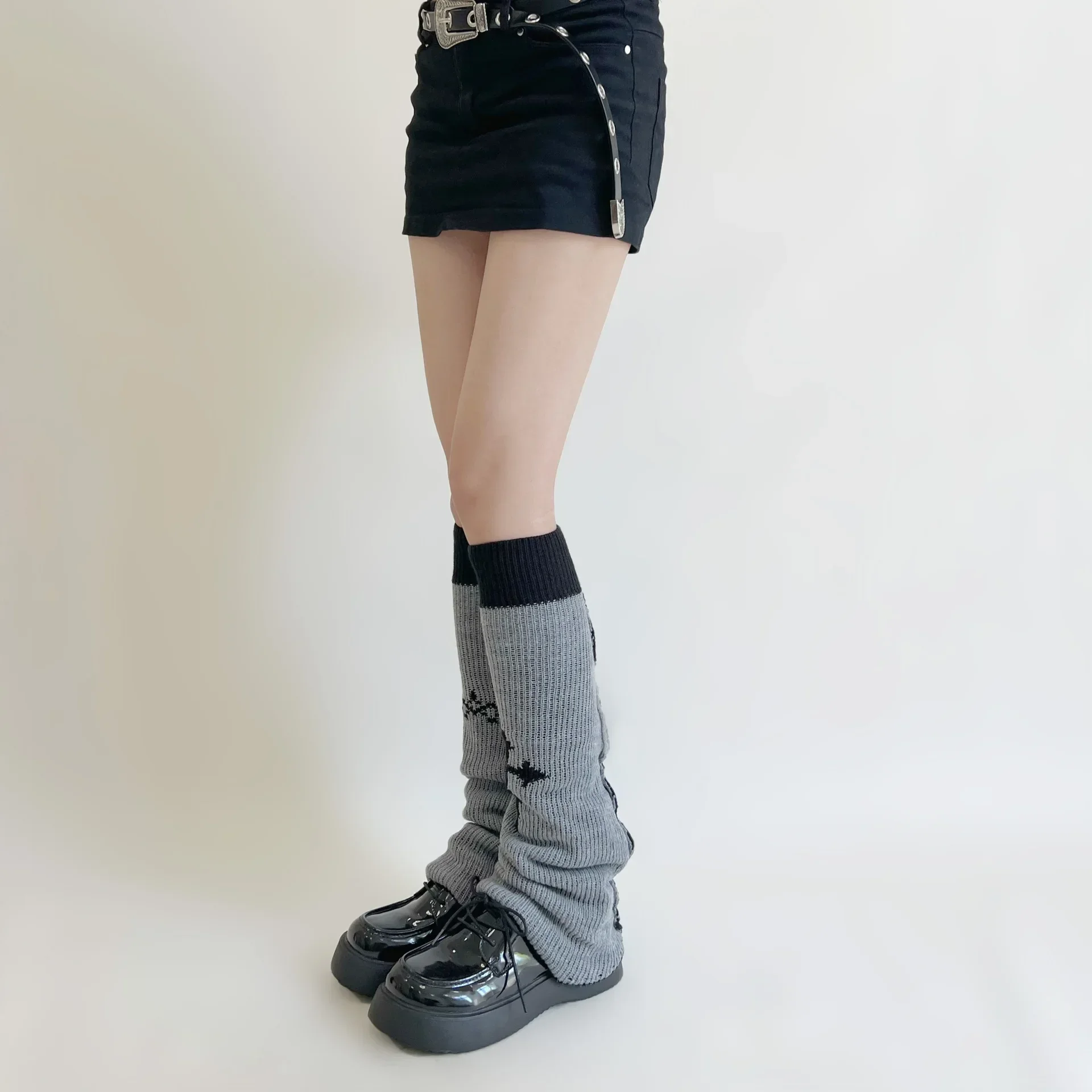 Calentadores de piernas Harajuku para primavera y otoño, nueva cadena cruzada oscura, nicho Y2k, subcultura, cubierta ancha para piernas, calentadores delanteros y traseros