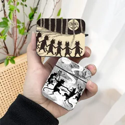 Cute Halloween Cat AirPods Case Black Wireless Bluetooth Earphone Case for Apple Airpods 1 2 3 Pro 2 Protective Case