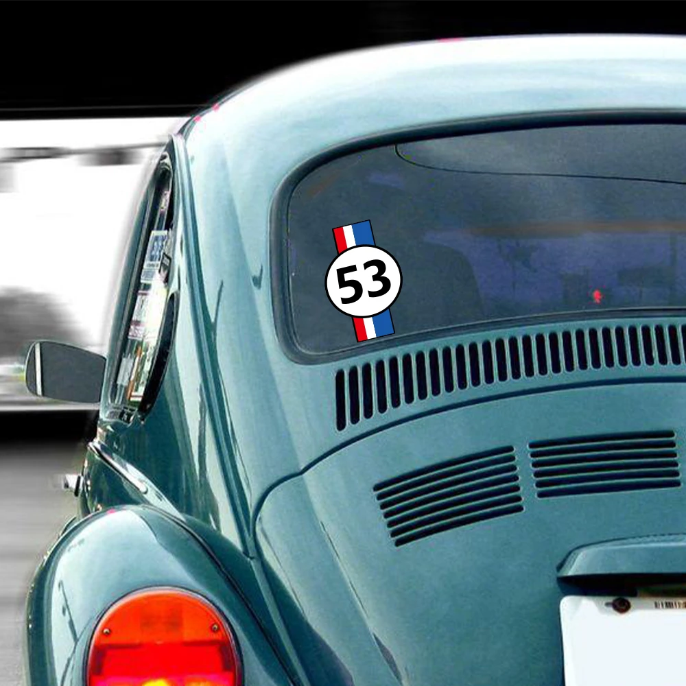 16x10cm Herbie The Love Bug 53 Logo Car Sticker For VW Volkswagen Beetle Racing Style Vinyl Decor Decal Auto Tuning Accessories