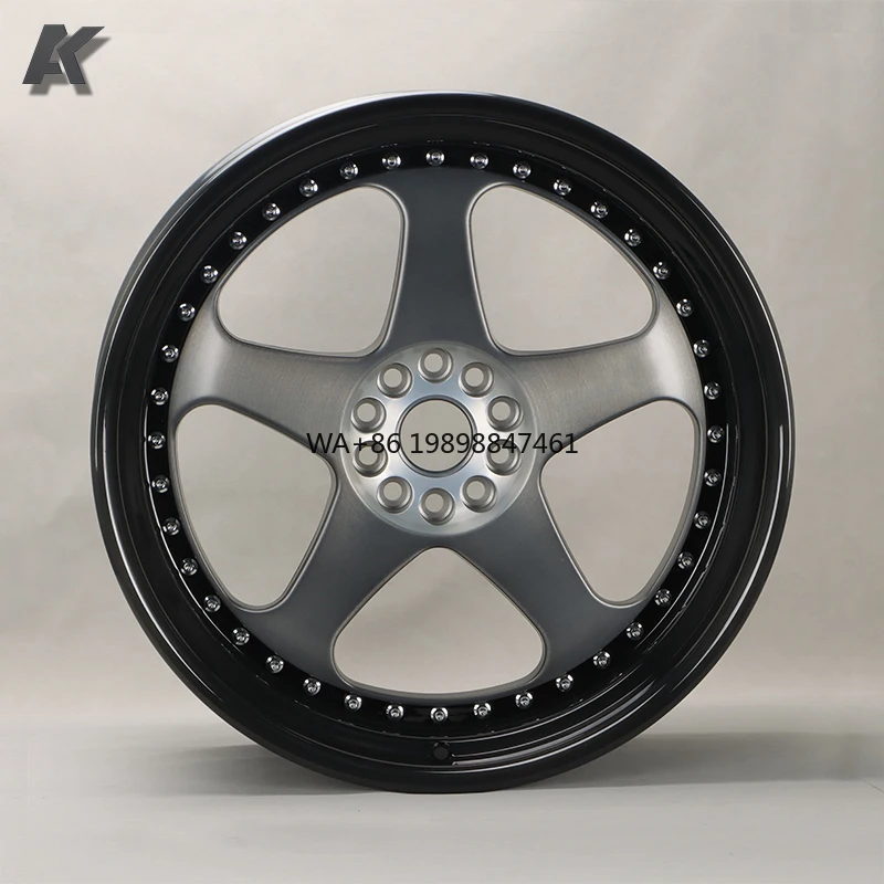 

Wangu Oem 5x112 5x120 Forged Front and Rear Staggered Passenger Car Wheel Spoke Rim Custom Aluminum 2 Piece 5 Two Piece