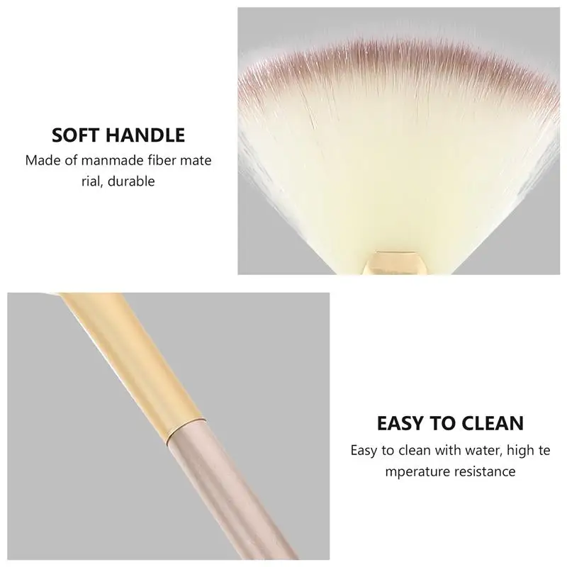 3pcs Practical Facial Brushes Fan Makeup Brushes Soft Portable Mask Brush Tools for Women Ladies Girls Applicator Tools