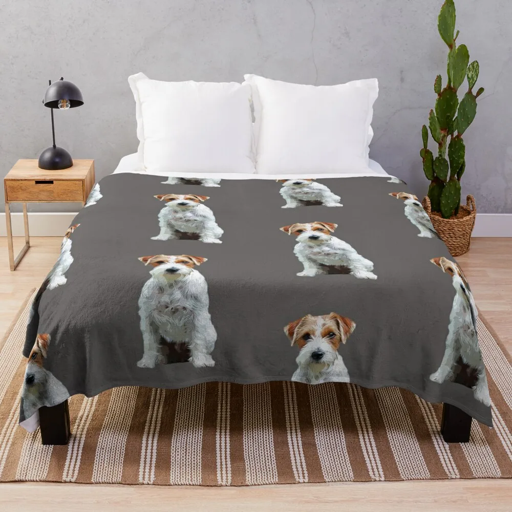 Jack Russell Terrier Rough Coat Throw Blanket Travel Blanket Soft Bed Blankets