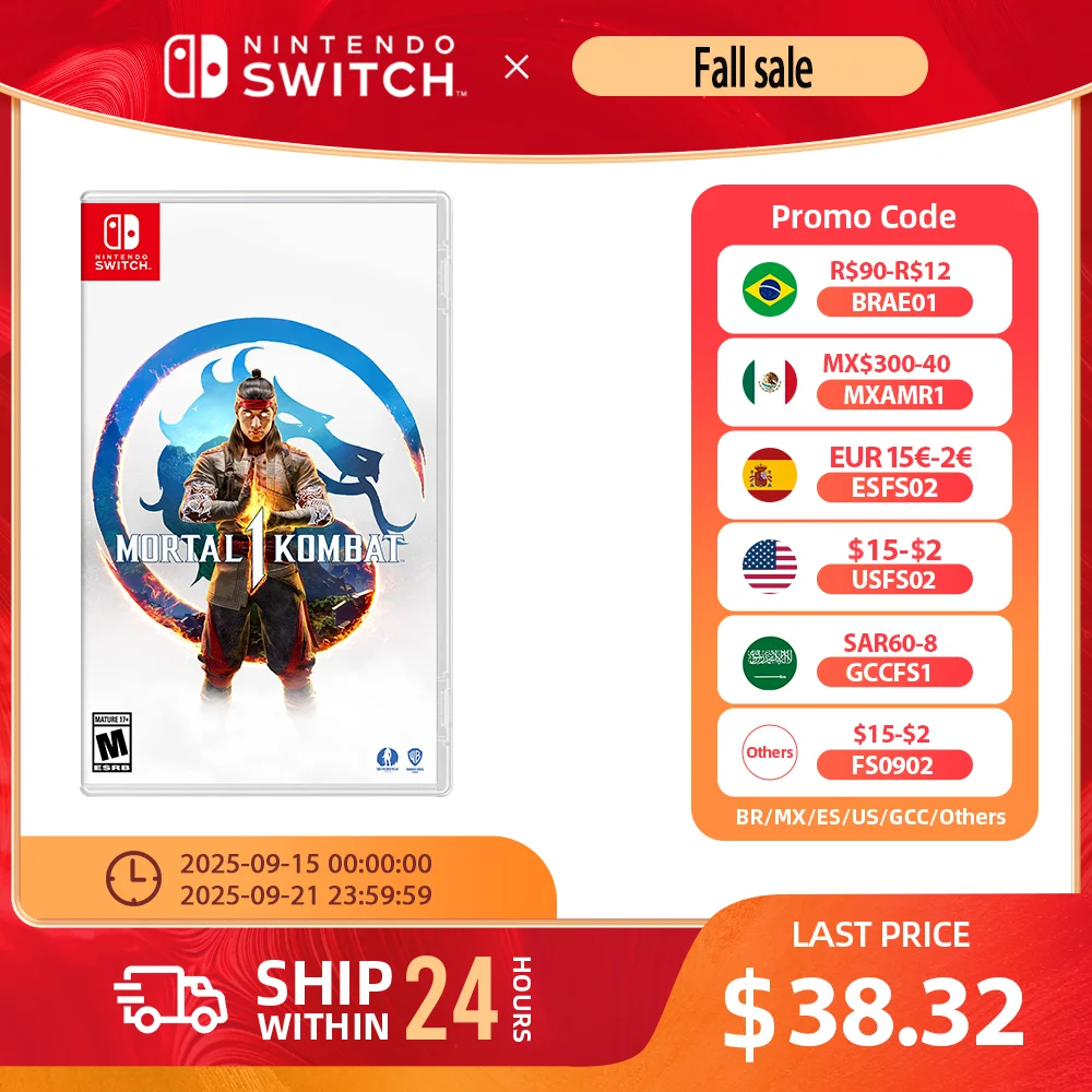 Mortal Kombat 1 - خرطوشة لعبة Nintendo Switch المادية لنينتندو سويتش OLED Lite 100% أصلية جديدة تمامًا