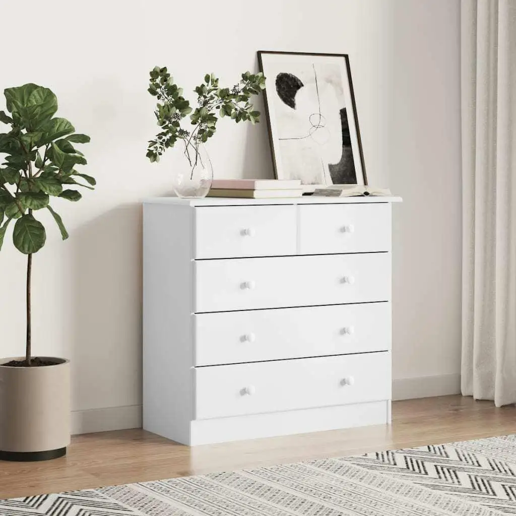 Chest of Drawers ALTA for White 7 X3 5x73 cm Solid Wood Pine