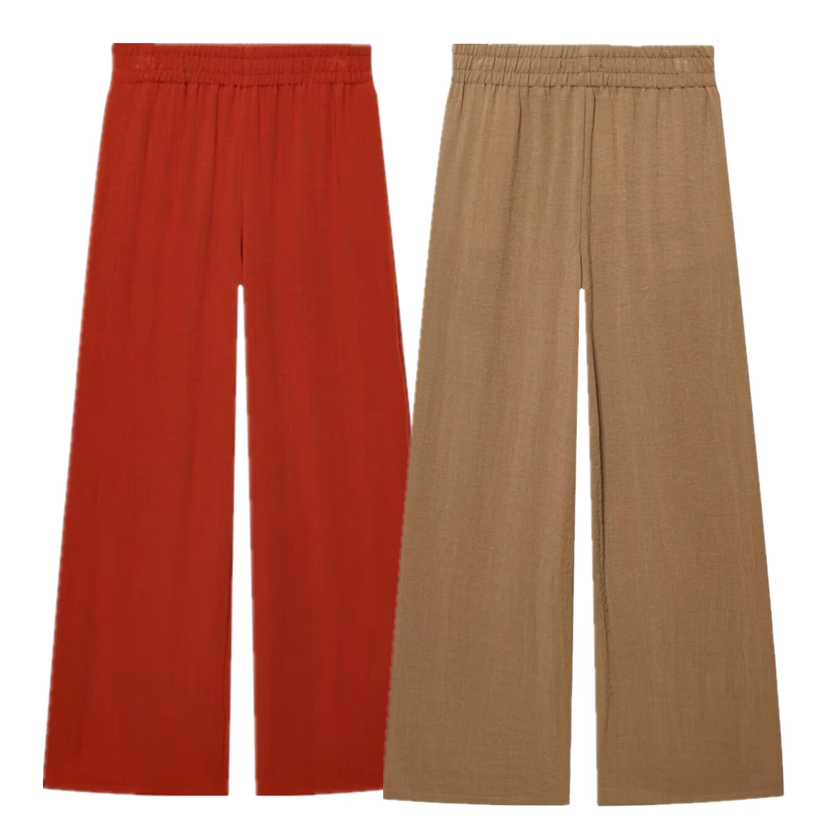 

Jenny&Dave 2025 Summer Pants Minimalist Solid Color Elastic Pants Women Wide Leg Pants Casual Trousers