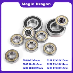 10PCS ABEC-5 608 6000 6200 6201 6202 6203 6204 6205 6206 ZZ 2RS Metal seal Deep Droove ball bearing 8x22x7mm 12x32x10mm
