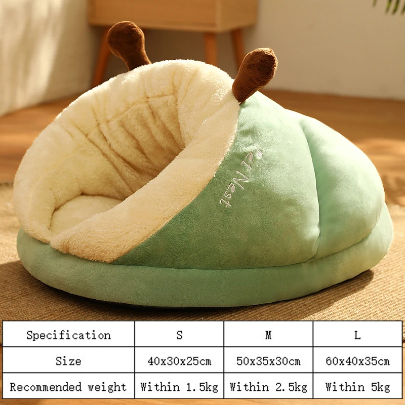 Winter Warm Cat Nest Soft Thicken Cat Bed Comfortable Pet Sleeping Bed for Puppies Cats Cozy Cats Cave Kitten House Pet Supplies