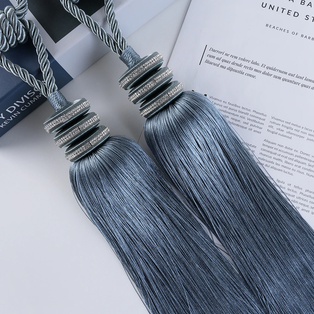 2PCS Wall Hanging Tassel Fringe Polyester Curtain Tieback Hanging Ball Home Decoration Curtains Accessories