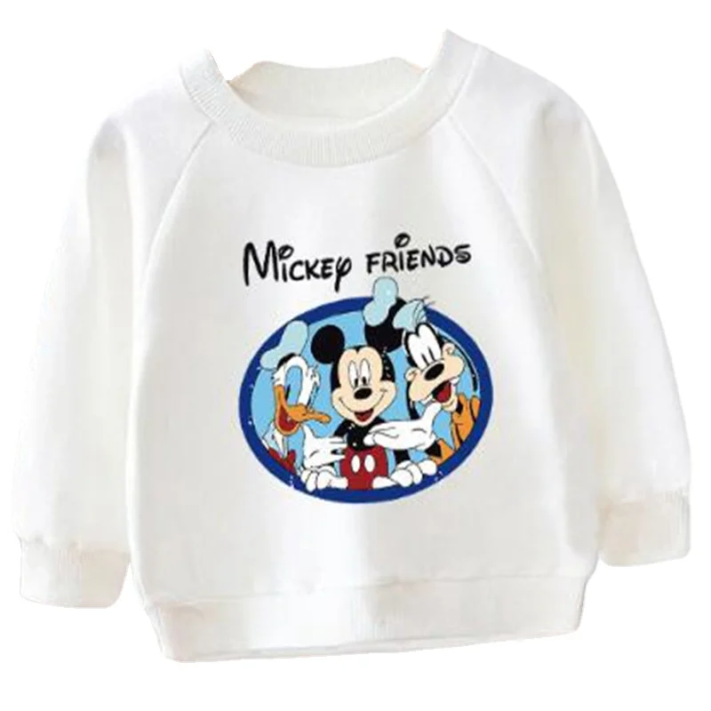 Kid Boy Long Sleeve Tshirts Baby Girl Spring Autumn Sweatshirt Clothes Cartoon Mickey Mouse Minnie Donald Cotton Tee Pajama Tops