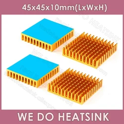 WE DO HEATSINK 45x45x10mm Without or With Thermal Pad Golden Aluminum Fin Radiator Heat Sink Cooler for Hard Drive Disk HDD