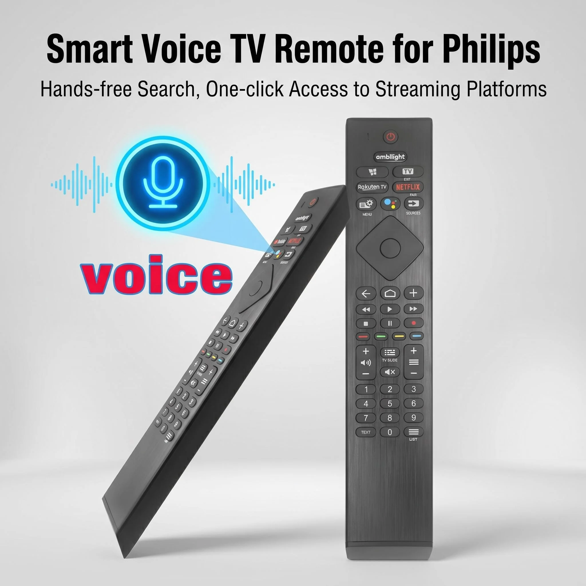 Pilot głosowy FAZV do telewizorów Philips 43PUS8506 58PUS8506 8500 8506 PUS85 Series 4K UHD LED Android TV — zdjęcie produktu 6