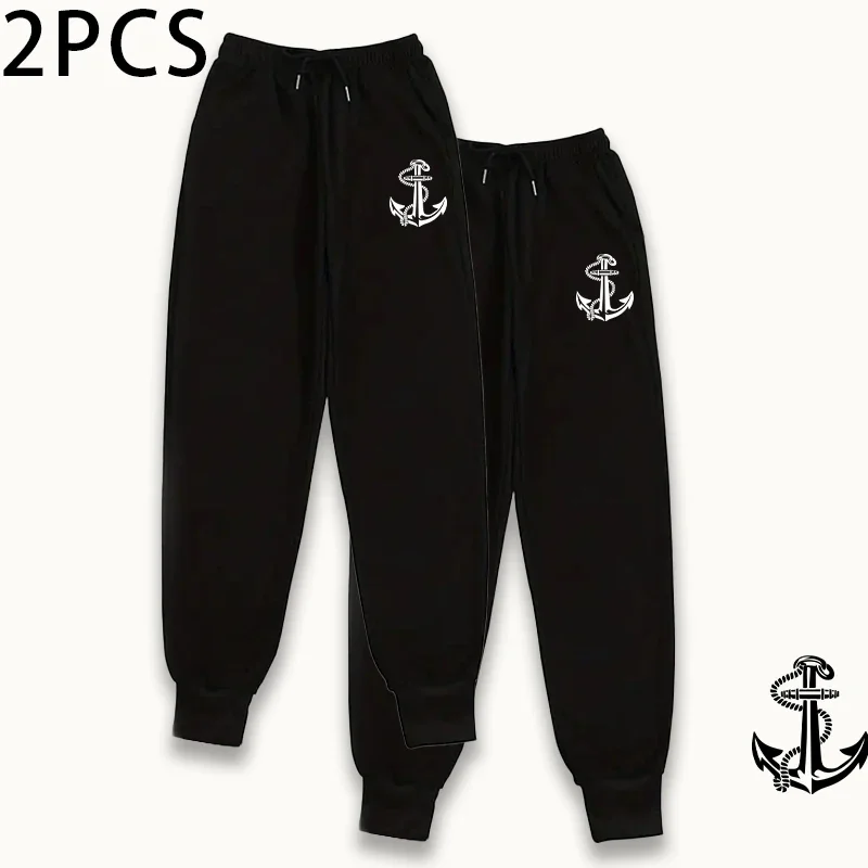 Confezione da 2 pantaloni da jogging da donna, pantaloni sportivi casual e pantaloni da salotto dalla vestibilità comoda, set di pantaloni sportivi stile street street autunno inverno 2025