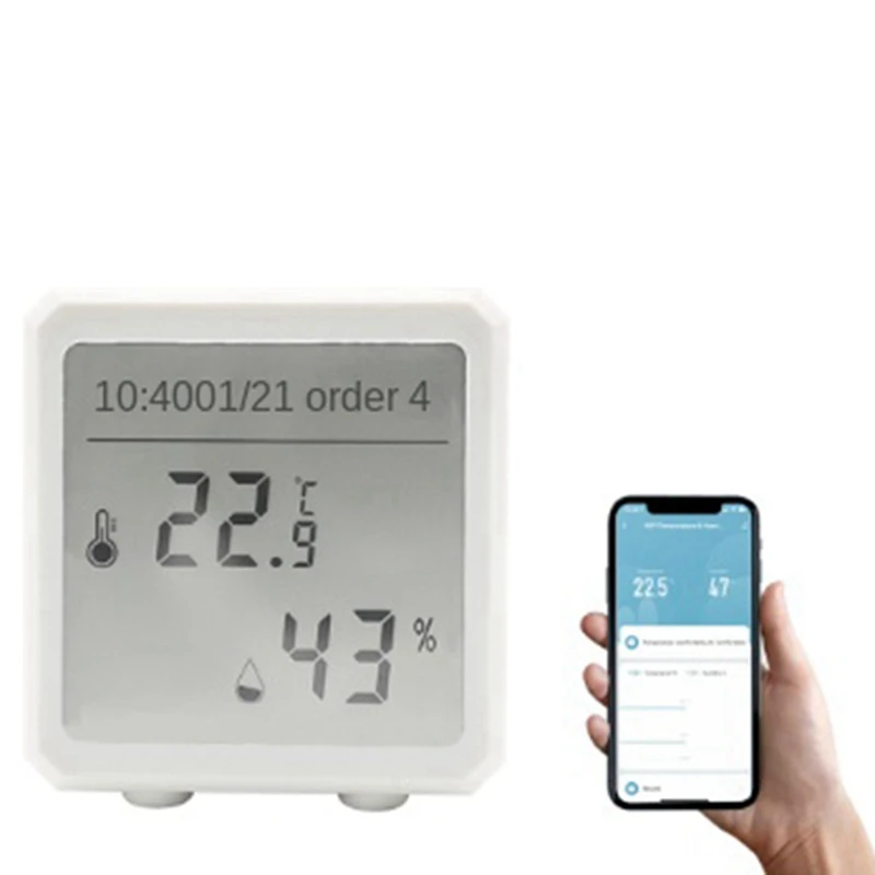 Sensor de temperatura e umidade Tuya WiFi, display LCD, detector de higrômetro interno, aplicativo Smart Life, suporte Alexa, Google Home