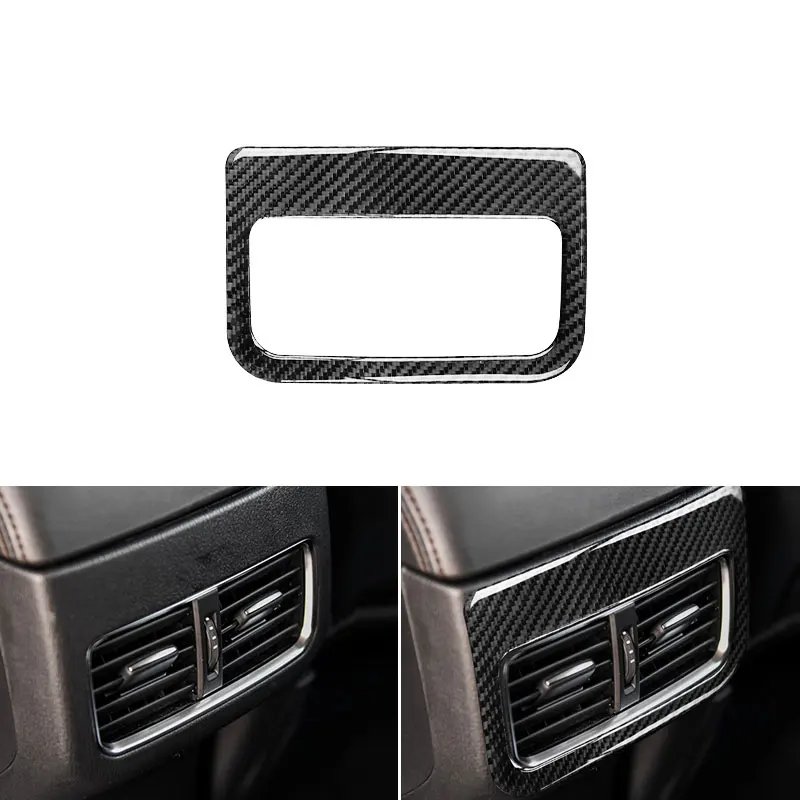 

Real Carbon Fiber Car Styling Armrest Box Rear Air Condition Vent Outlet Cover Protective Trim For Mazda CX-5 CX5 CX 5 2017 2018