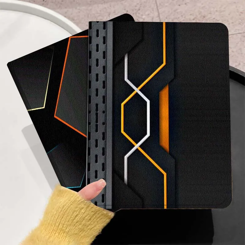 

Cool Black Geometric Lines For Huawei MediaPad T5 T10s M6 M5Lite SE Honor Tab 5 6 7 V7 V8 X8a X9a Pro Soft Tablet Case Gift