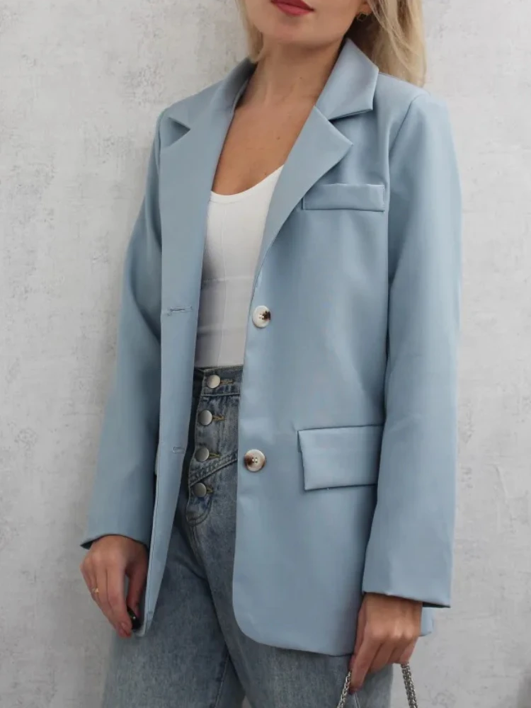 Blazer à manches longues pour femmes, manteau décontracté, haut transportable, vestes élégantes, vêtements d\'extérieur pour femmes de bureau,