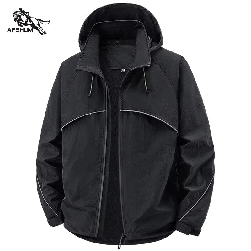 Herrenjacke Frühling Herbst Neue Herrenjacke Einfarbig Kapuzenjacke Freizeitmantel Herren Business-Mäntel Größe M-7XL 8XL Abnehmbarer Kapuze