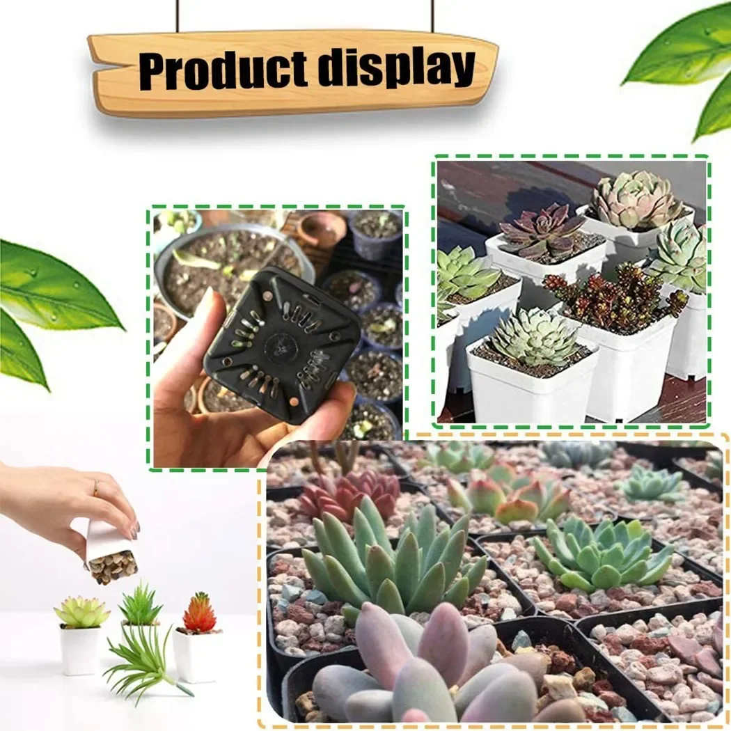 20pcs 5.5CM Mini Basin Square Flower Pot Succulent Plant Trays DIY Transplant Flowerpot Planters Grow Pot  Home Office Decor