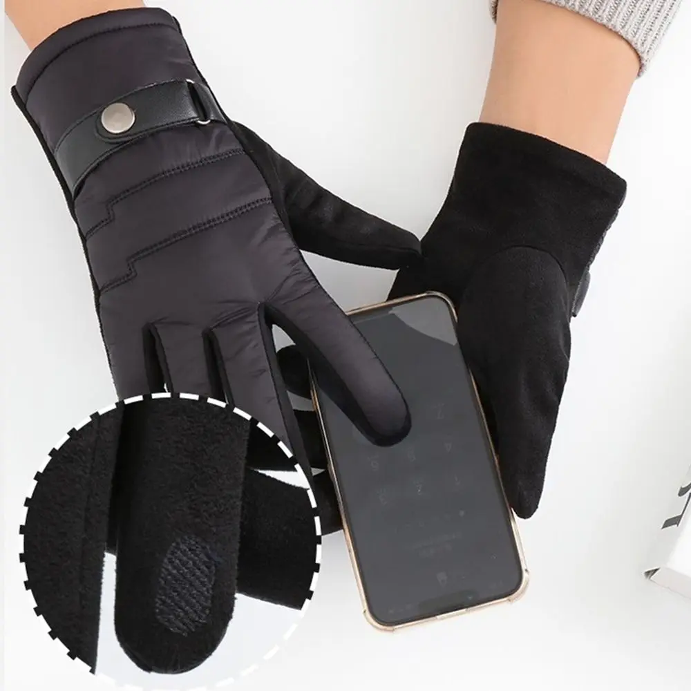 قفازات قيادة سميكة من القماش الدافئ ، مقاومة للرياح ، قفازات مضادة للانزلاق ، شاشة تعمل باللمس ، موضة الخريف والشتاء