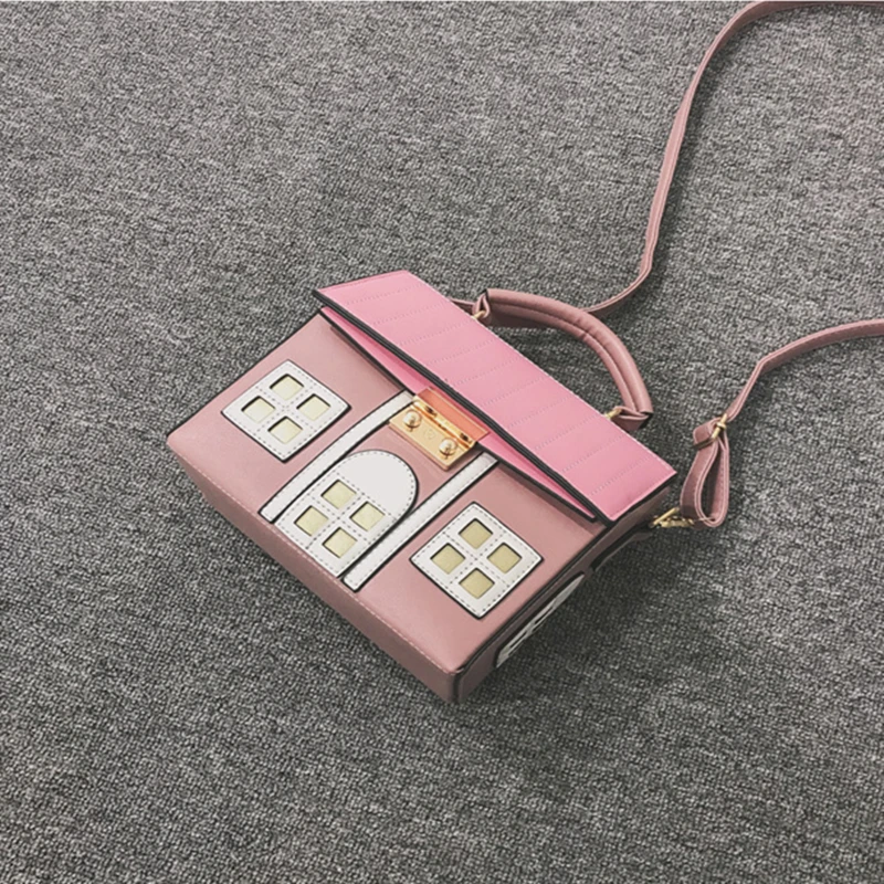 Personality House Shaped Leather Women Handbags Fashion Creative Girl Messenger Crossbody Bag Shoulder Bag Bolsa Fesmall Na