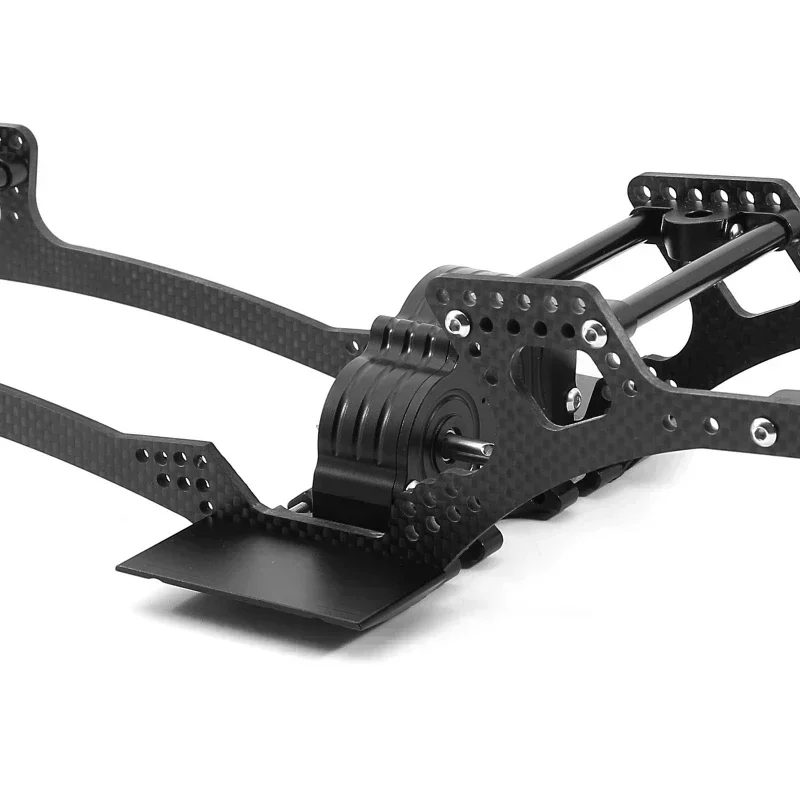 Carbon Fiber Chassis Kit Frame Rail Skid Plate Gearbox Bumper Set For Axial SCX10 1/10 RC Crawler Car DIY Upgrades